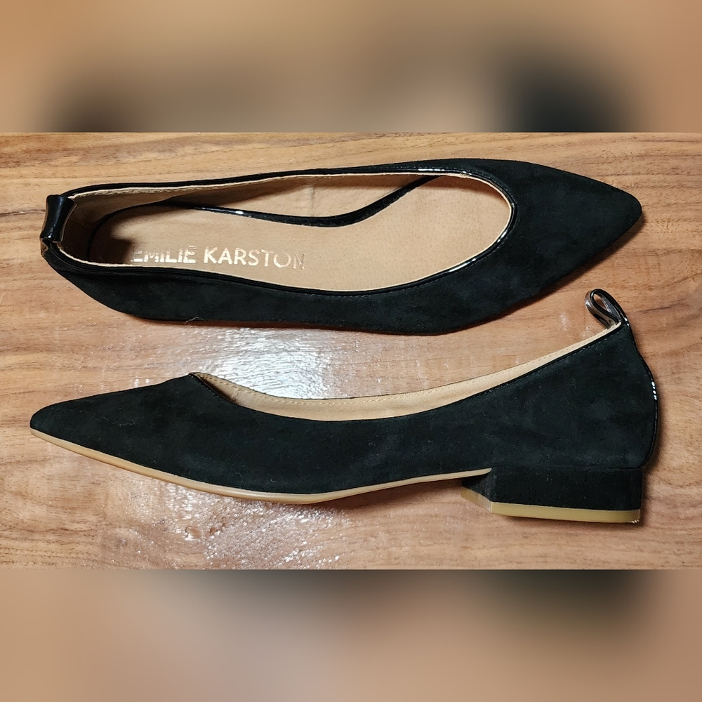 Emily Carston 39 Black Suede Women's Flats